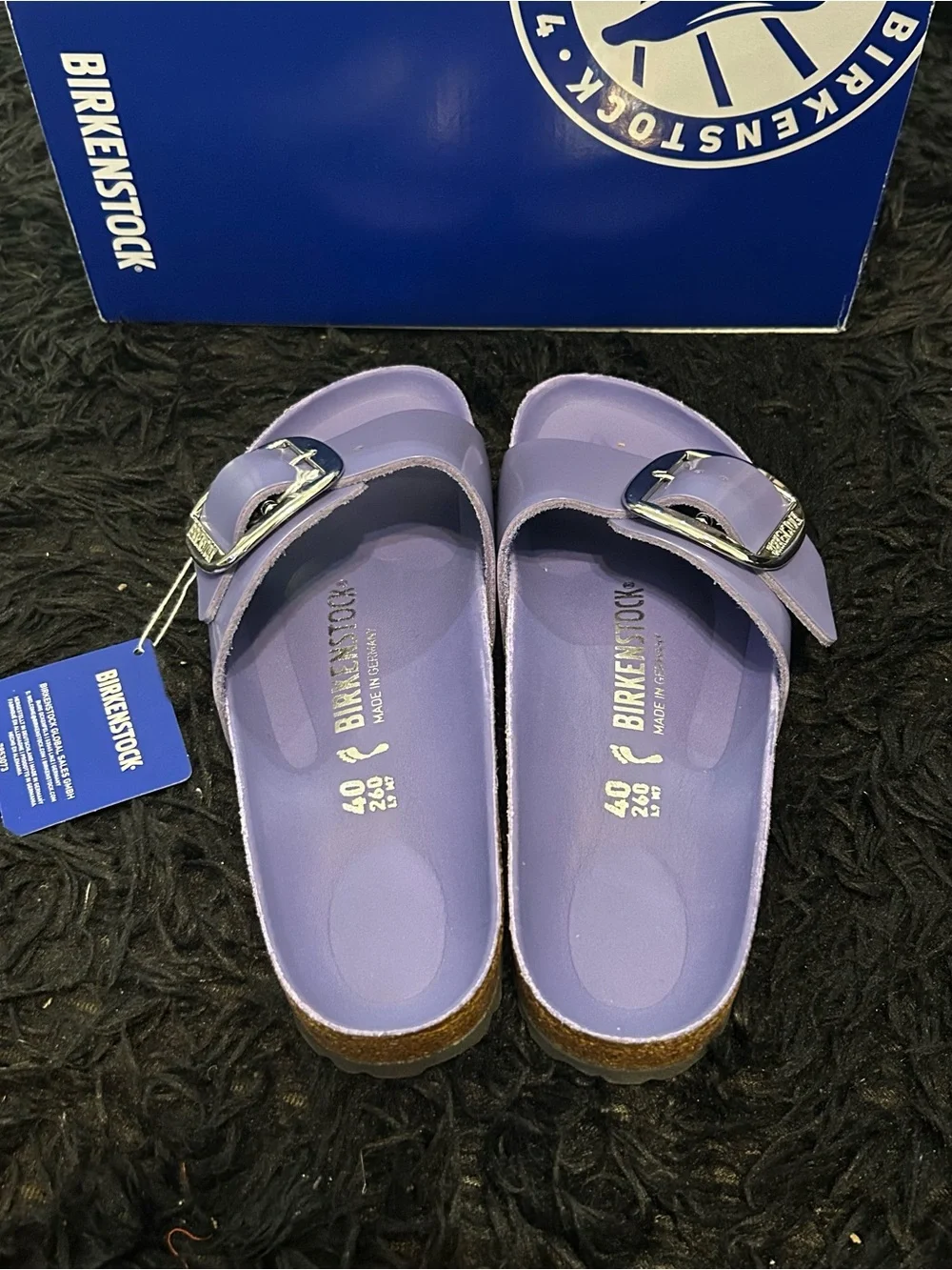 BIRKENSTOCK Madrid big buckle purple leather sandals shoes women’s eur 40 new
